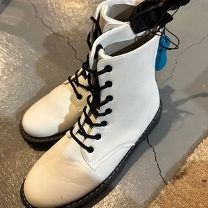 White Combat Boots Size 8 *Brand New*